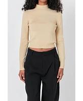 endless rose Women's Lurex Knit Crop Top