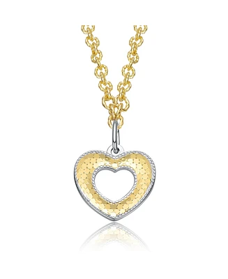 Harmony Hearts Two-Tone Open Pendant Necklace