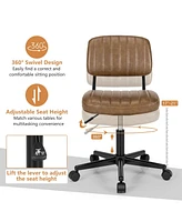 Gouun Pu Leather Adjustable Office Chair Swivel Task Chair with Backrest