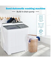 Gouun Twin Tub Portable Washing Machine with Timer Control and Drain Pump for Apartment
