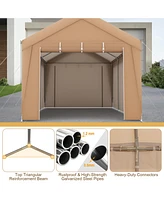 Gouun 10 x 20 Feet Portable Garage Tent Carport with Galvanized Steel Frame-with Sidewall