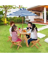 Gouun Kids Wooden Table Set for Children Aged 3+ Years