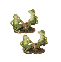 Fc Design "2-pc Gift Set" 7"H Lovely Frog Couple on Seesaw Statue Funny Animal Figurine Statue Ornament Home Room Office Decor and Perfect Gift Ideas