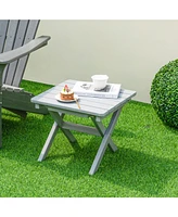 Gouun Outdoor Folding Side Table Foldable Weather-Resistant Hdpe Adirondack Table