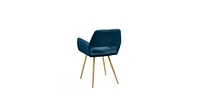 Slickblue Set of 2 Modern Velvet Upholstered Dining Chair with Metal Legs