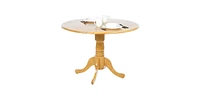 Slickblue Round Drop-Leaf Dining Table for Space-Saving and Versatile Dining Solutions