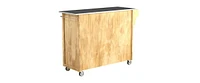 Slickblue Stainless Steel Top Wooden Kitchen Cart Island with Casters