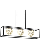 Possini Euro Design Christy 35 1/2" Modern Pendant Chandelier Ceiling Light Fixture Dining Room Over Table Kitchen Island Foyer Hanging Linear 3-Light