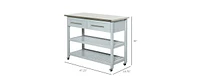 Slickblue Rolling Kitchen Island 2 Drawers Storage with Stainless Steel Top