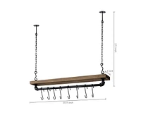 Slickblue Farm Home Rustic Industrial 8 S-Hooks Ceiling Mounted Hanging Pot Rack