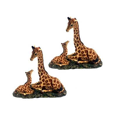 Fc Design "2-pc Set" 9.5"W Giraffe with Cub Sitting Figurine Statue Ornament Home Room Office Decor and Perfect Ideas for Housewarming, Holidays and B