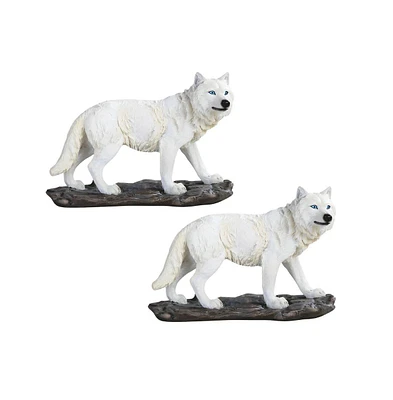 Fc Design "2-pc Gift Set" 8"W Snow Wolf Figurine Statue Ornament Home Room Office Decor and Perfect Gift Ideas for Housewarming, Holidays and Birthday