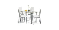 Slickblue Modern 5-Piece Dining Set with Table and Chairs for Contemporary Dining Rooms