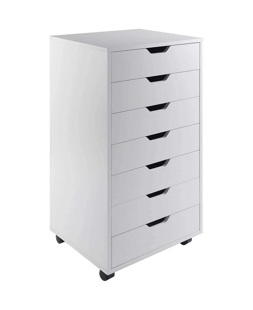 Slickblue Modern Scandinavian Style 7-Drawer Storage Cabinet Chest White Finish