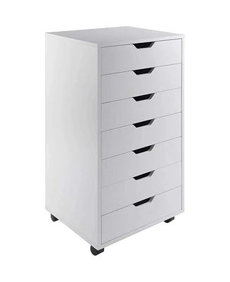 Slickblue Modern Scandinavian Style 7-Drawer Storage Cabinet Chest White Finish