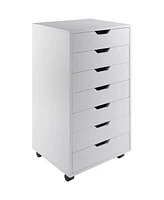 Slickblue Modern Scandinavian Style 7-Drawer Storage Cabinet Chest White Finish