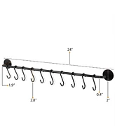 Slickblue Metal Wall-Mounted Pot Rack with 20 Hanging Hooks for Kitchen Storage and Organization