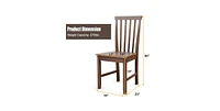 Slickblue Set of 2 Solid Wood Armless Mission Style Dining Chairs