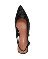 Marc Fisher Women's Lulia Woven Block Heel Slingback Pumps