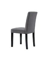 Slickblue Set of 2 - Fabric Dining Chairs with Wood Legs