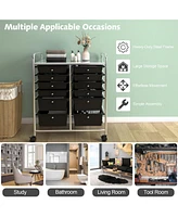 Gouun 12 Drawers Rolling Cart Storage Scrapbook Paper Organizer Bins