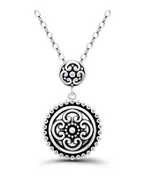 Macy's Oxidized Round Circle Celtic Style Pendant Necklace