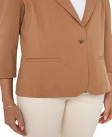 Liverpool Los Angeles Women's Fitted Blazer with Ruched Sleeves