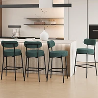 Dyhome Bar Stools Set of 4, 27 Inches Counter Height Kitchen with Back, Modern Metal Tall for Island