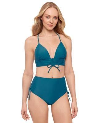 Salt Cove Juniors Push Up Midkini Top Shirred High Waist Bottoms Exclusively At Macys