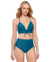 Salt Cove Juniors Push Up Midkini Top Shirred High Waist Bottoms Exclusively At Macys