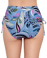 Salt + Cove Juniors' Printed Shirred High-Waist Bikini Bottoms, Exclusively at Macy's