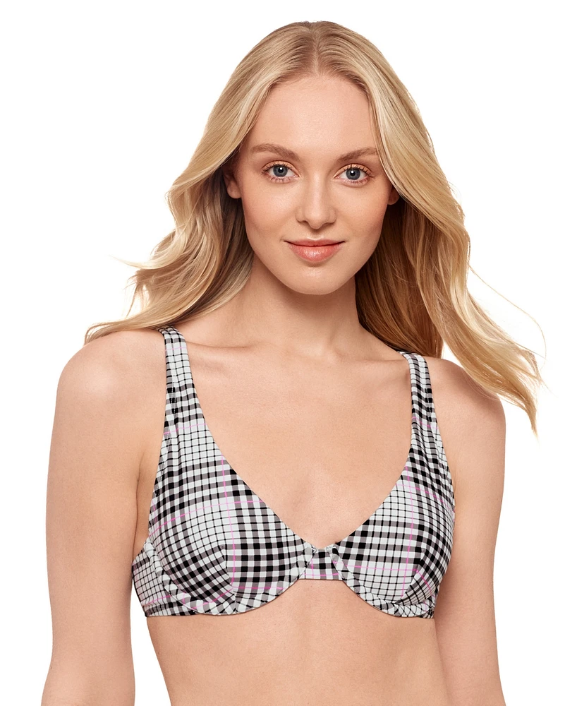 Salt + Cove Juniors' Plaid Underwire Bikini Top, Exclusively at Macy's