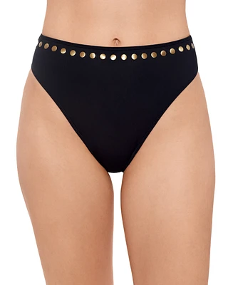 Salt + Cove Juniors' Studded High-Waist Bikini Bottoms, Exclusively at Macy's