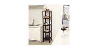 Slickblue Wood 4-Shelf Versatile Storage Unit Rack Narrow Bookcase for Efficient Organization