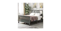 Slickblue Pine Wood Slatted Platform Headboard Footboard Full Bed