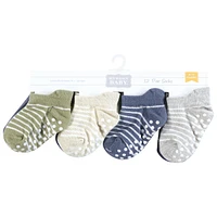 Hudson Baby Boys Non-Skid No-Show Socks Asst Stripes