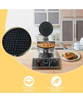 gaomon Commercial Waffle Maker Machine, 110V 1200 W Stainless Steel Nonstick Waffle Maker for Home and Restaurant