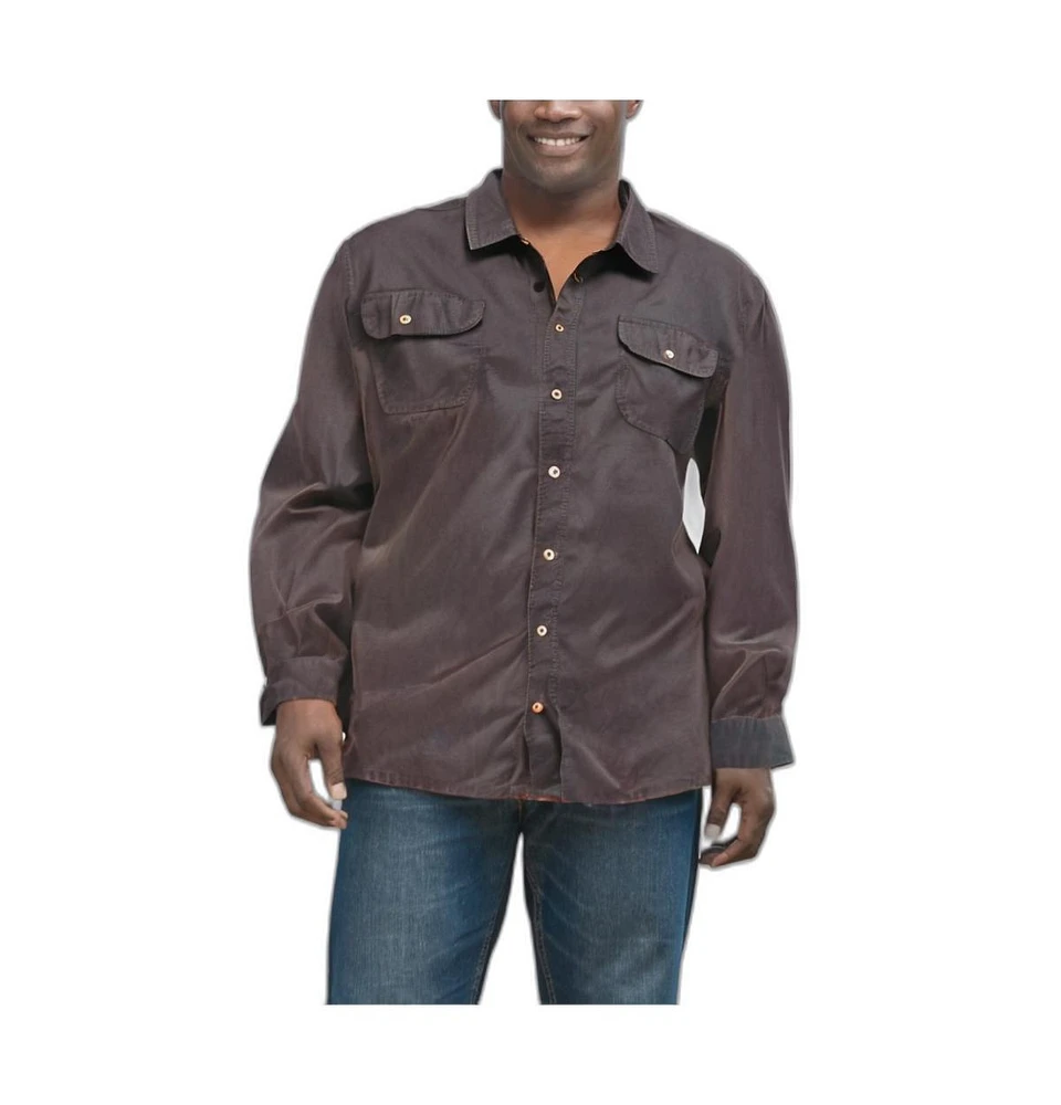 Boulder Creek by KingSize Men's Big & Tall Long Sleeve Denim And Twill Shirt