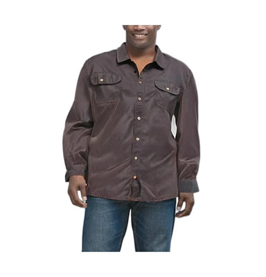 Boulder Creek Big & Tall by KingSize Long Sleeve Denim And Twill Shirt