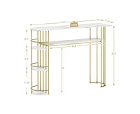 gaomon Console Table Gold Sofa Tables Narrow Entryway Table with Storage and Shelves