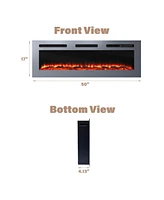 Boyel Living Wall Mounted Stainless Steel Electric Fireplace