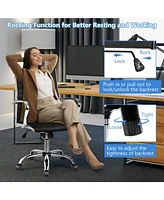 Gouun High Back Ribbed Office Chair with Armrests