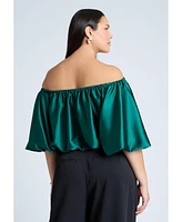 Eloquii Plus Satin Bubble Top