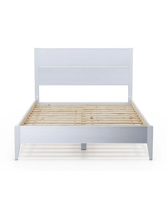 Slickblue Mid-Century Platform Bed - Classic Slatted Design for Stylish Living
