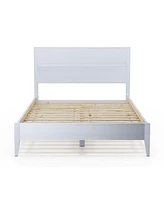 Slickblue Mid-Century Platform Bed - Classic Slatted Design for Stylish Living