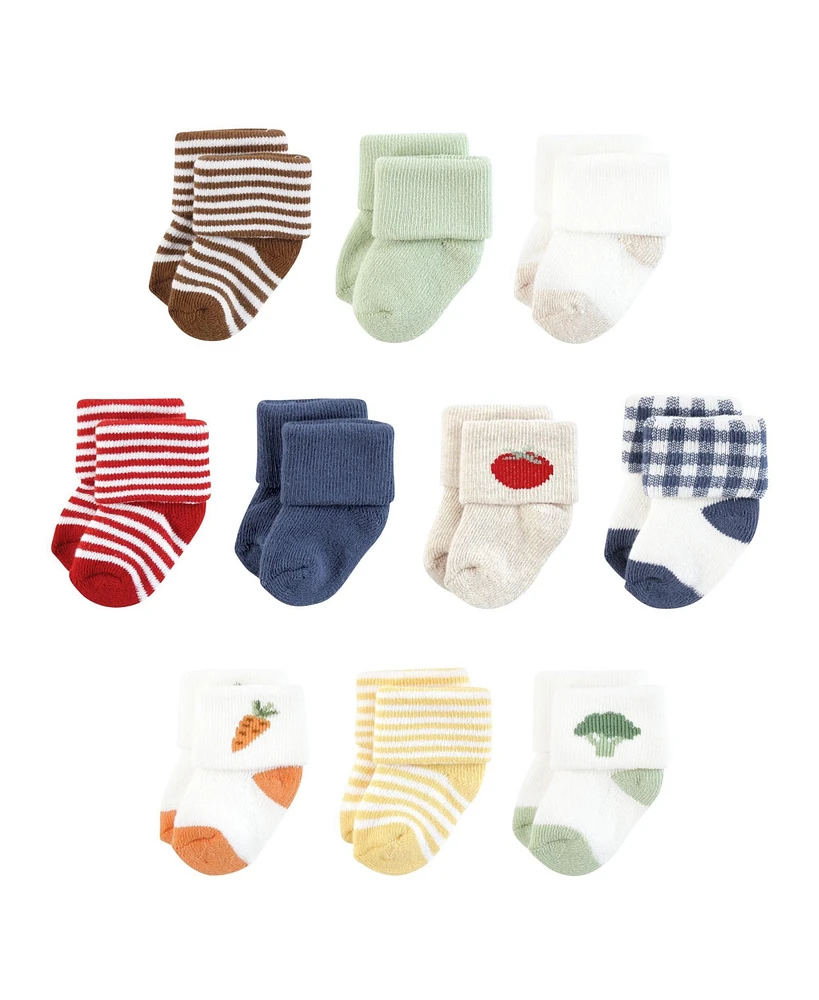 Touched by Nature Baby Boys Organic Cotton Socks, Farmers Market, 0-6 Months