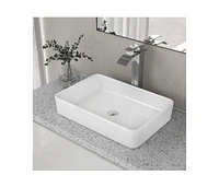 DeerValley 20" x 13'' Rectangular Vitreous China Vessel Bathroom Sink