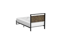 Slickblue Modern Farmhouse Platform Bed Frame with Wood Panel Headboard Footboard