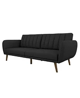 Slickblue Linen Upholstered Futon Sofa Bed for Versatile Seating and Sleeping Modern Spaces