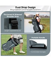 Gymax 14 Dividers Golf Cart Bag w/ 7 Zippered Pocket Cooler Bag Rain Hood Valuable Bag